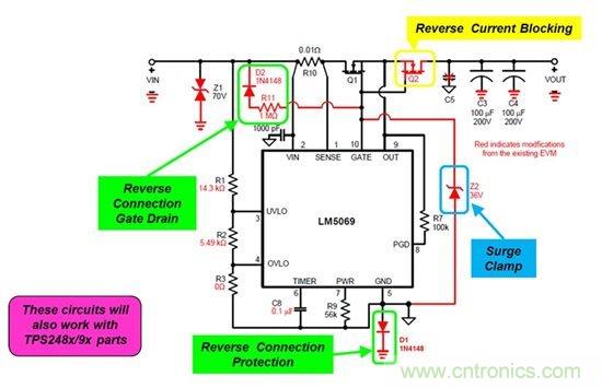 針對反向連接、浪涌鉗位以及反向電流保護進行防御
