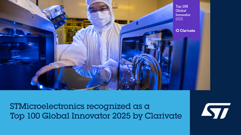 意法半導(dǎo)體被評為2025年全球百強(qiáng)創(chuàng)新機(jī)構(gòu)，已連續(xù)七年獲此殊榮